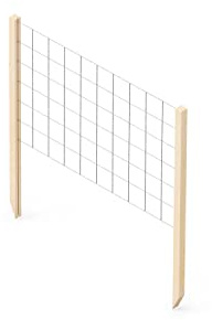 Upyard Rankhilfe Set - Hochbeet-Rankgitter aus Metall und Holz für Rankpflanzen wie Erbsen, Tomaten, Weintrauben - Indoor & Outdoor, 116x2x118, Naturholz