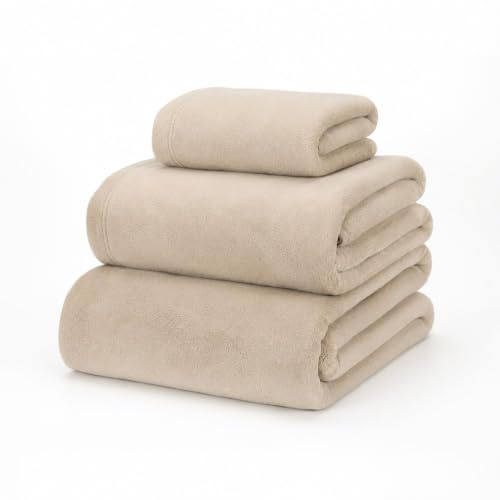 SABANALIA Sábanas Coralina Cama 160x200 Invierno | Juego de 4 piezas: bajera ajustable, encimera y 2 fundas de almohada en poliéster térmico suave. Fácil lavado. Color Beige.