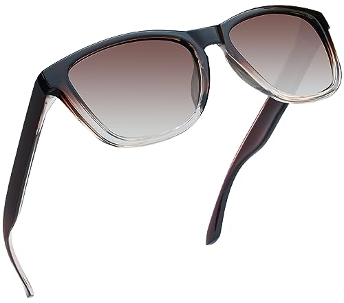 Joopin Occhiali da sole polarizzati uomo donna per guida pesca golf sportivi trekking protezione UV400 retrò occhiali da sole quadrati (lenti marroni sfumate)