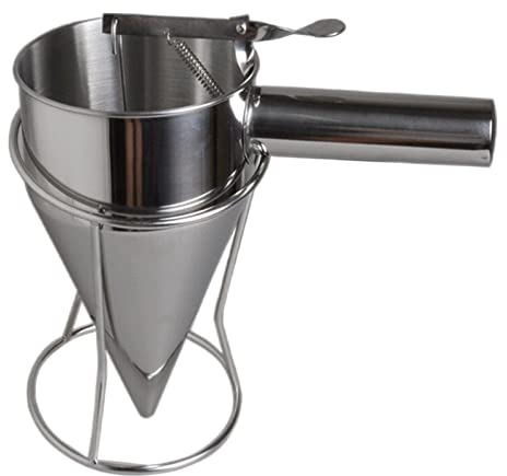 TREGOO Trichter Stainless Steel Ideal Liquid Kitchen Large Funnel Spice Octopus Ball Tool with Rack Funnel Cooking Funnel with Handle