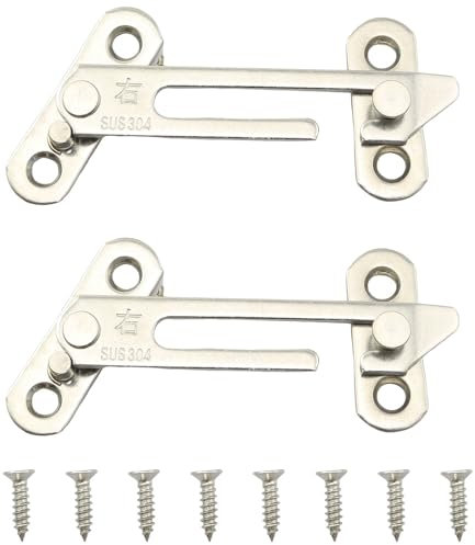 TAODAN Soporte de ventana de acero inoxidable 304 de 2 piezas, apertura derecha, fijador de viento de seguridad, bloqueo de límite de ventana con llave