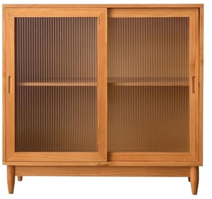 Buffets und Sideboards Holz-Sideboard, skandinavisch, schlicht, japanisches Glas, Speisekammer, Haushaltsschrank, kleiner Lagerschrank, Barschrank Farmhouse Buffet Server Bar Weinschrank ( Color : 01
