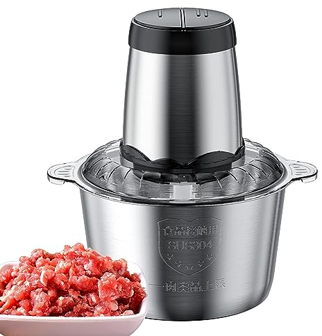 Electric Food Chopper, 3L Adjustable Electric Grinder with 300w Powwerful Motor, Food Processor, Meat Blenders, Electric Meat Grinder, Bowl Chopper Meat Processor for Vegetables, Onion, Fruits an