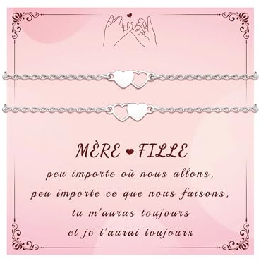 BOCHOI 2/3 Pièces Bracelets Mère Fille Cadeau Pour Mère Fille Bracelet Coeur Original Cadeau Idee Noël Bracelets Retour à l'école Cadeaux Anniversaire Cadeaux Graduation Bijoux Amitié Nièce