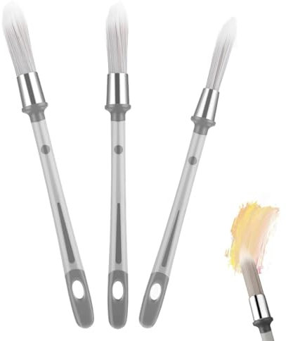 Small Paint Brushes, 3 Pcs Paint Brushes For Walls, 0.4/0.5/0.6 Inch Paint Brush, For Baseboards, Corners, Edges, Narrow Areas, Touch Up, Paint Brush For Decorating ﻿ ﻿