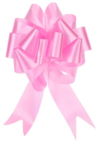 QUARKZMAN 10 Stück Geschenk Schleife mit Geschenkbänder Große Ziehschleife 15cm Geschenkschleife Schleifenband Dekoration für Geschenkverpackung Hochzeit Auto Geburtstag, Rosa