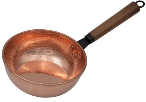 LOVIVER Casserole Multifonctionnelle Cuivre Chauffe-Plat Ustensiles de Cuisine Casserole à Soupe pour Restaurant Maison Cuisine Camping Ménage, Fond Plat