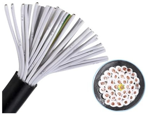Matériel de communication Câble de commande multiconducteur RVV 40 conducteurs 24 AWG 22 AWG 20 AWG 18 AWG Câble électrique conducteur en fil de cuivre Fil gainé souple noir Fils et câbles(40 cores 24