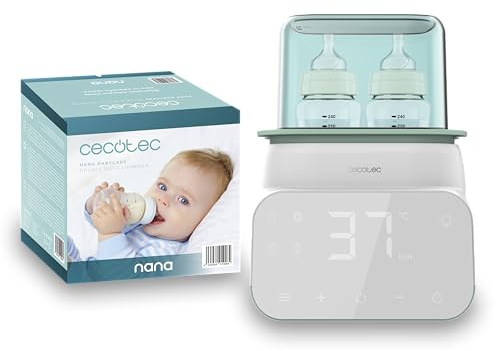 Cecotec Scaldabiberon - Sterilizzatore Biberon Nana BabyCare Double BottleWarmer, 4 modalità, Cestello per il Biberon, Senza BPA, Sicuro per Conservare Acqua, Latte e Alimenti