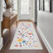 Avezano Alfombra antideslizante para pasillo, 60 x 182 cm, lavable a máquina, cocina, lavandería, alfombra de área floral, alfombra para pasillo, entrada, cocina, cuarto de lavado (beige)