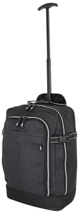 Bordlite RyanAir Approved Cabin Holdall on Wheels, 40x25x20cm Hand Luggage Bag, Extendable Handle, Multi Pocket Twill Travel Bag - 20L