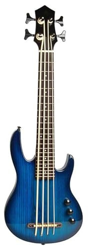 Elektrische Holz-U-Bass-Ukulele Hals Ahornkorpus Eschenholz-Bass-Ukulele-Gitarre ukulele anfänger(Blue)