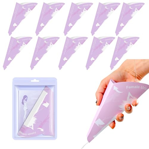 Weibliches Urinale, 10pcs Wegwerfpapier Urinale für Frauen tragbares wasserdichtes Urinale stehendes Pee-Trichter für schwanger, verletzt, Reisen, Camping, Outdoor-Aktivität