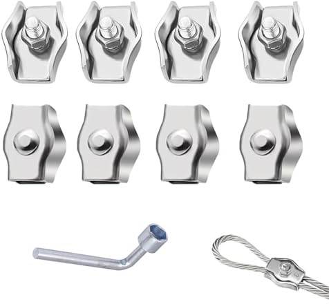 Drahtseilklemme M3, 30 Stück Seilklemme 3mm Klemme Edelstahl 304 Drahtseilklemmen Kabelklemmen für Drahtseil Stahlseil Wäscheleinenspanner Markise Fixiert