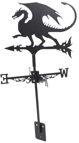 DECOMELODY Veleta Exterior Decorativa para Jardín y Halloween, Montaje En Techo para Indicación Dirección del Viento, Accesorio De Exterior Resistente y Vintage –