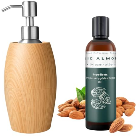Relax Master® Massageölwärmer Flaming – Elektrischer Öl-Erhitzer mit Spender, inklusive 250 ml Bio-Mandelöl, schnelle Erwärmung, ideal für Massage & Wellness