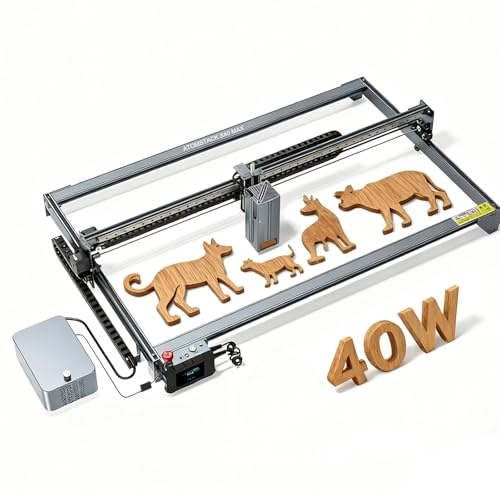 ATOMSTACK X40 Max 24W/48W Laser graviermaschine mit F60 60L/min Air Assist 24W/48W Gravieren Schneiden für Holz Metall Acryl Leder, 800x400mm Große Lasergravur Maschine