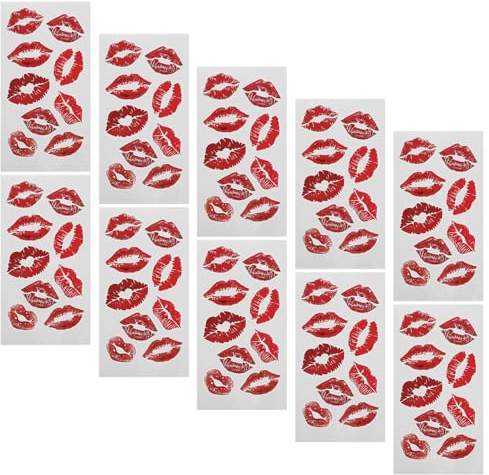 OSALADI 10 Láminas De Tatuajes Adhesivos Para Labios Ideales Para Fiestas Tatuajes Cosméticos Para Labios De Halloween