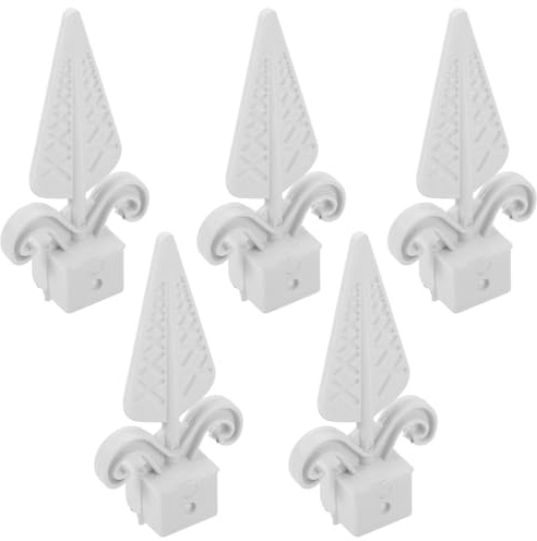 EXHUMKY 10pcs White Pointed Fence Finials Outdoor Decorative Post Caps Garden Fence Toppers for Lawn and Gate Railings Accessories