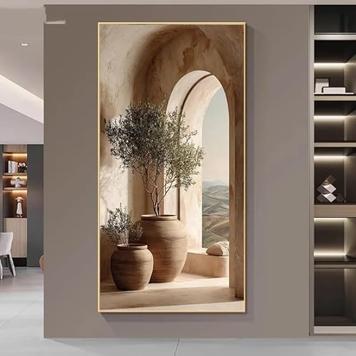 GOSRD Stampe su tela moderne, dipinti, opere d'arte, ulivo, arco, poster, soggiorno, camera da letto, ufficio, arte murale, decorazione per la casa (60X120 cm/senza cornice)