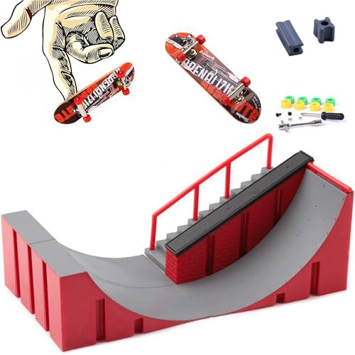Gxdamxz Mini Finger Skateboard Rampe Set, Fingerboard Fingersportarten Spielzeug Sporttrainings Geschenk aus Kunststoff