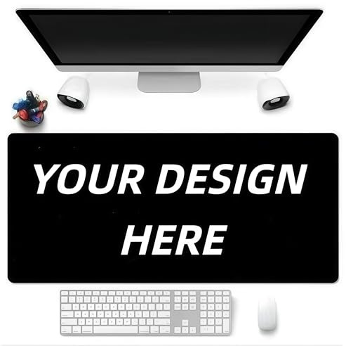 LOVEVEN Custom Photo Text Mouse Pad Non-Slip Rubber Gaming Desk Gift | Custom photo text mouse pad, 2-5mm non-slip rubber base, multi-size gaming office mat, personalized gift for couples