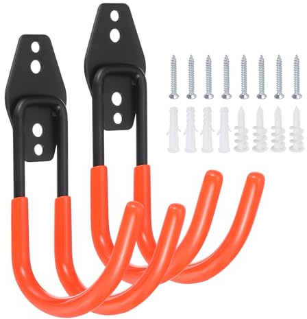 Nexarelle 2Pcs Wall Mounting High Velocity Floor Fan Bracket, (4.1 x 1.6, Orange) - Multifunctional Wall Mount Floor Fan Hook Hanger Kit for Household Warehouse Garage