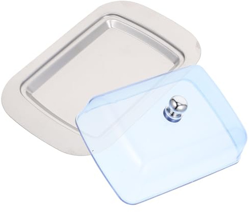 BESPORTBLE Mantequera de Acero Inoxidable con Tapa para Mantener la Mantequilla en Buen Estado, Resistente y Moderna, Recipiente Adecuado para Mostrador del Hogar y Frigorífico