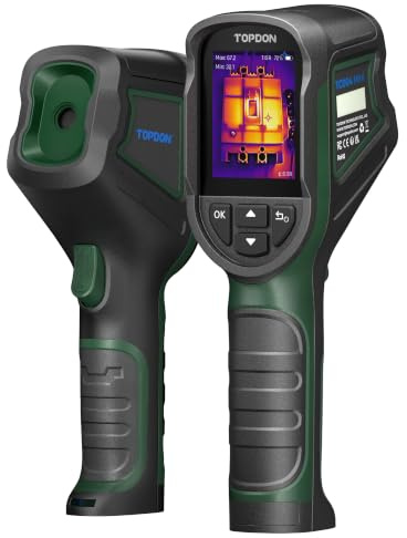 TOPDON Caméra Thermique TC004 Mini New, Résolution IR 320×240 Camera Infrarouge avec 14h d'Autonomie, Analyse PC, Wi-Fi, -20°C à 550°C, Mémoire 8 Go, vert
