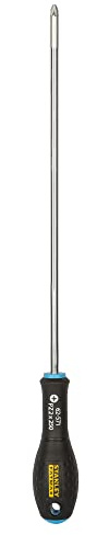 STANLEY 0-62-571 Gamme FATMAX Tournevis Pozidriv Embout 2 250 Mm Noir - Fabriquée En France - Liaison Quasi Incassables - Revêtement Bi Matière Plus Confortable - Force De Serrage Accrue - Acier