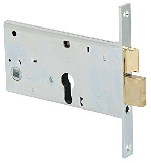 Serratura da infilare a cilindro per fasce H77mm frontale 20mm entrata 80