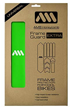 All Mountain Style Fahrrad Rahmenschutz Universeller MTB Rahmenprotektor, 10-teiliger Satz, Hochfester Honigwaben-PVC, Gelbfrei, Fahrradschutz | Zubehör für Mountainbikes XC, Trail und Marathon – PVC-Schutz, stoßfest, robust und einfach zu installieren