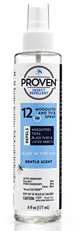 Proven Insect Repellent Spray, Keep Mosquitoes, Ticks and Flies Off, DEET Alternative Repellent, Up to 12-Hour Protection, Great for Camping or Hiking, 6 Ounce, Gentle Scent Spray