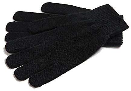 iMongol Gants mitaines 100% pur cachemire pour femmes et hommes à doigts complets, fabriqués en Mongolie intérieure, Noir , M