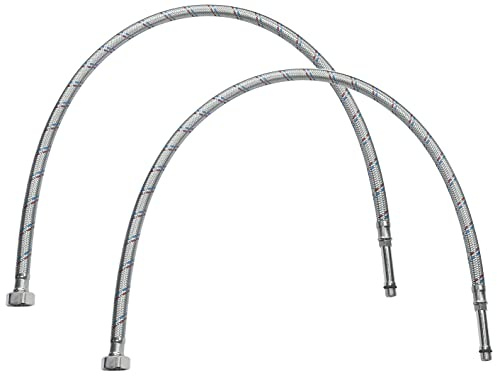 AERZETIX - C51103 - Satz von 2 Flexible verschraubung weiblich 1/2'' - männlich M10 verlängerte 5cm - länge 800mm - flexible verbindung für mischbatterien - schlauchleitungen sanitär