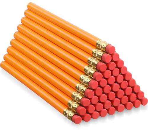 Fainne 48 Pcs Jumbo Pencil, Wooden Pencil with Black Core for Carpenters Construction Workers Woodworkers Framers Beginners Students Teachers DIY Project(Orange,Round)