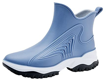 Botas de agua para mujer, botas de lluvia impermeables, botas de lluvia antideslizantes, botas de trabajo al aire libre, zapatos de jardín, cortos, botas de goma, botas de deslizamiento, botines,