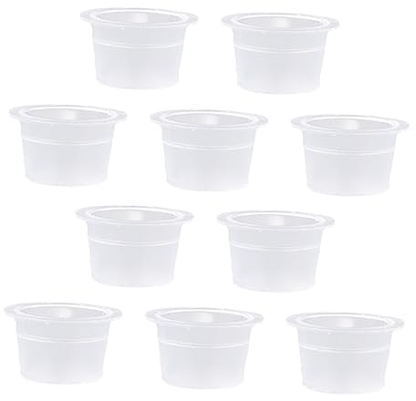DRESSOOS 500pièces Lot De Tasses Gobelet Encre Pour Kits Fournitures De Maquillage Permanent Des Cils Sourcils Tatouage Blanc