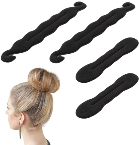 JEYORZY 4 Pezzi Spugna Clip Twist Curler Chignon per Ciambella Donut Ciambella Capelli Twist Chignon di Capelli Creatore