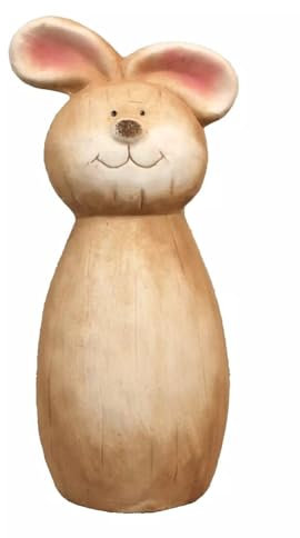Generisch Zaunhocker Keramik Hase 22 x 9 x 9cm Pfahlhocker Zauntier Gartendeko Figur Gartenfigur (Ra)