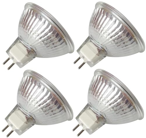 WYLIELAMSH 4pcs Dimmable MR16 Halogen Bulb 12V 24V 220V 20W/35W/50W Halogen Lamp Cup Shape Warm White Clear Glass Indoor Use 24V-35W