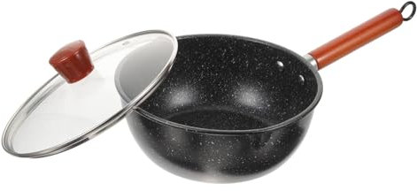 VALICLUD Non-Stick Milk Pot with Lid Home Saucepan for Cooking Soup Portable Aluminium Alloy Pot for Singles