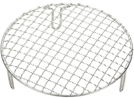 sourcing map 8 Inch Round Cooking Rack, Stainless Steel Canning Racks with Legs, Barbecue Mesh Grill for Baking Cooling Steaming Cookware