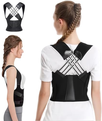 ApollOptimum rygg rak hållare för hållningskorrigering rygg – justerbar posture corrector med ländryggsstöd, ventilerande ryggstöd mot axel- och nacksmärta (M)