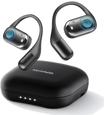 Kentfaith Translation Earbuds, 3-in-1 Bluetooth 5.3 AI Translator Earbuds with 150 Languages, 98% Accuracy, 0.3s Live Translation, with Offline Support for Travel/Business/Learning