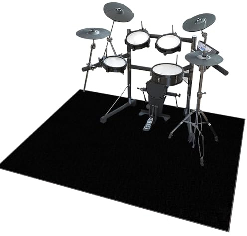 Zteiuqx Drum Teppich, Schlagzeug Teppich, Schallschutz Teppich, Schallschutzmatte Für Bass Drum Snare Elektronische Trommel Teppiche, rutschfeste Trommel Teppiche 160 x 140 cm