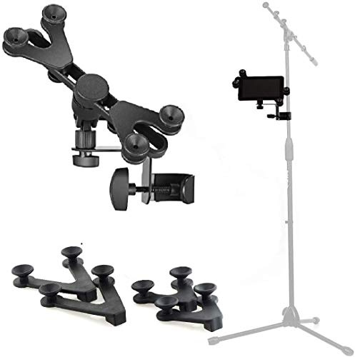 Hola! Music HM-MTH Microphone Music Stand Tablet Smartphone Holder Mount - Fits Devices from 6 to 15 Inch
