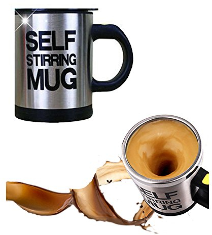 Mengshen Tazza Automescolante Self Stirring Mug/Caffe Cup 400ml Protein Acqua Shaker Mixer per Travel Uomini e Donne Ufficio, MS-A004A Black