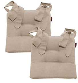 Magma Heimtextil Stuhlkissen Sitzkissen Schleifenband Auflage Polster Stuhl Stuhlauflage Rattanstühle extra dick Esszimmerstühle 2er Set Indoor Outdoor