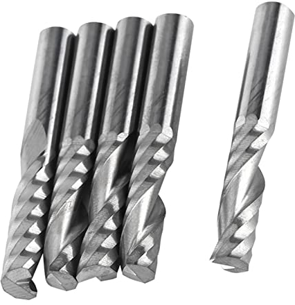 5 Stücke 6mm Schaft Hartmetall Single Flute Schaftfräser CNC Router Fräser für Holz Aluminium Stahl
